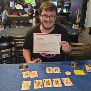 Happy to present our 2nd Bally's $100 voucher winner - Brian Aldrich
Queen's full of 10's beat by Quad Queens